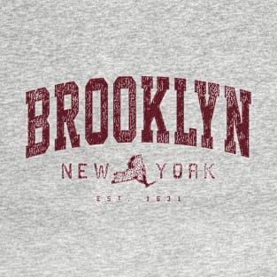 Brooklyn NY Arched Distressed Retro Print T-Shirt